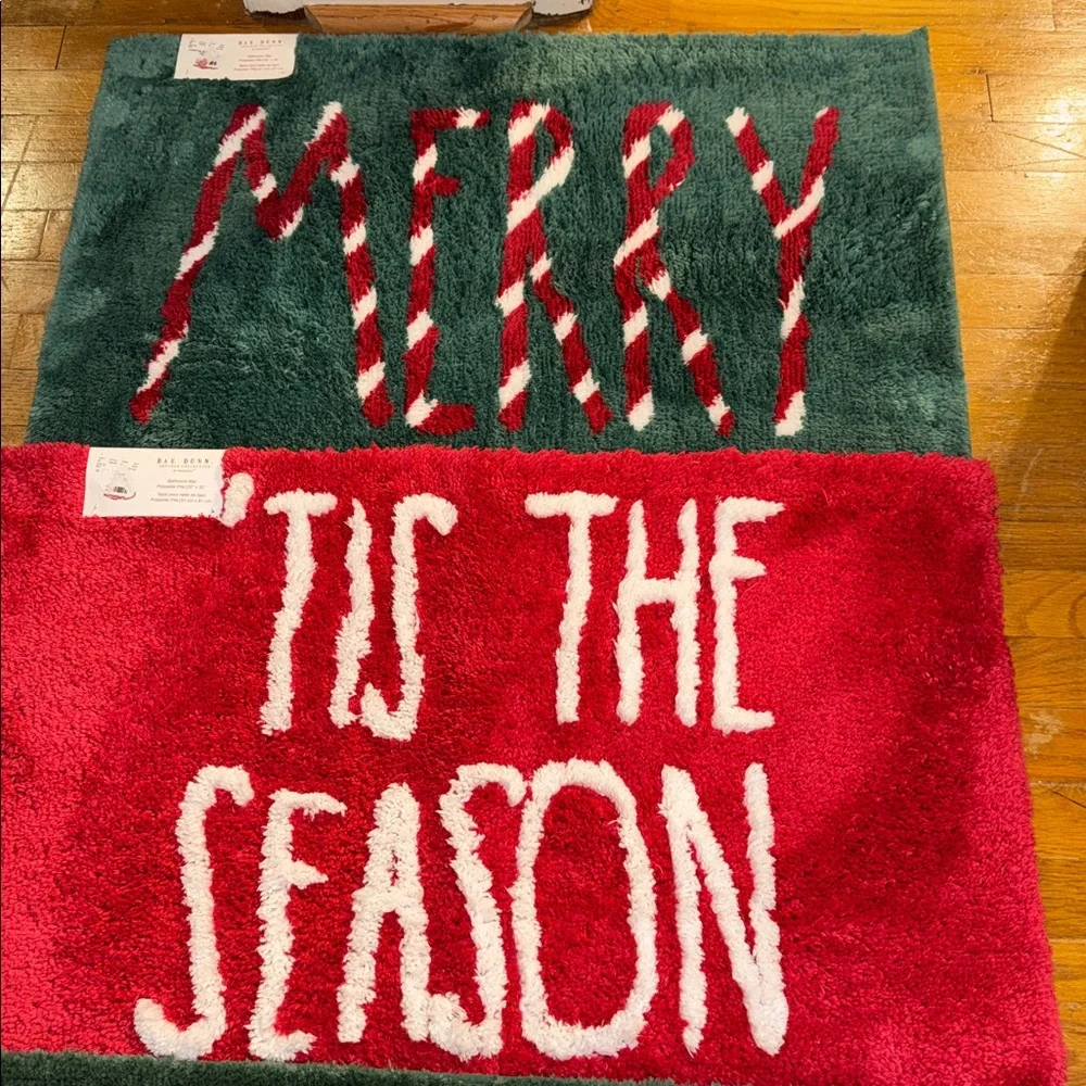 NWT Rae Dunn Holiday/Christmas/Seasonal Bathroom Mat/Rug Polyester Pile 20”x32”
